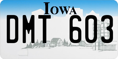 IA license plate DMT603