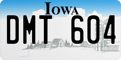 IA license plate DMT604