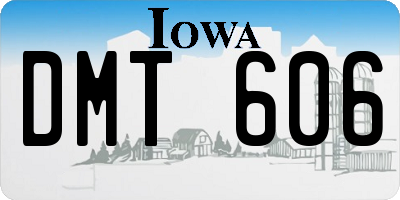IA license plate DMT606