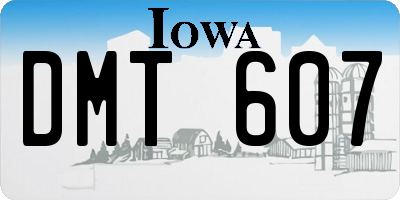 IA license plate DMT607