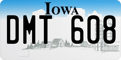 IA license plate DMT608