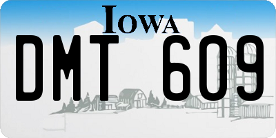 IA license plate DMT609