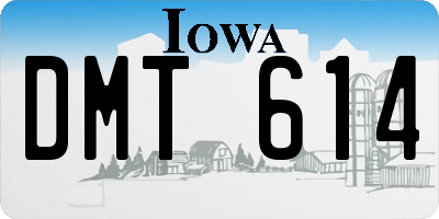 IA license plate DMT614