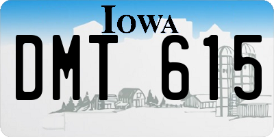 IA license plate DMT615