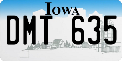 IA license plate DMT635