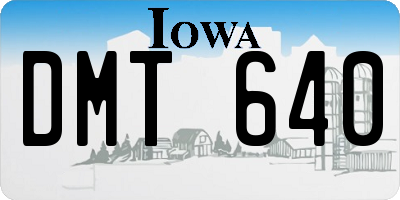 IA license plate DMT640
