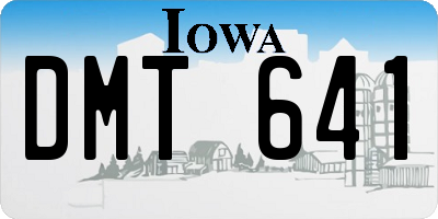 IA license plate DMT641