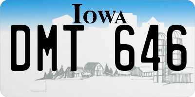 IA license plate DMT646