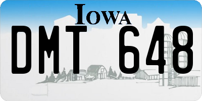 IA license plate DMT648