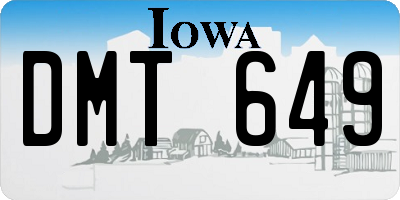 IA license plate DMT649