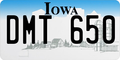 IA license plate DMT650