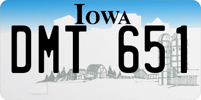 IA license plate DMT651