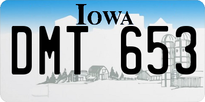 IA license plate DMT653