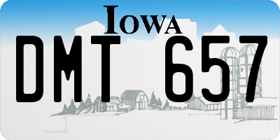 IA license plate DMT657