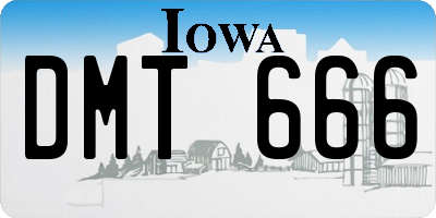 IA license plate DMT666