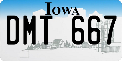 IA license plate DMT667