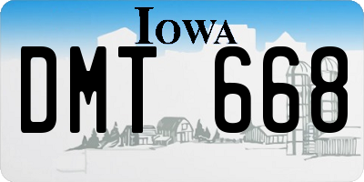 IA license plate DMT668
