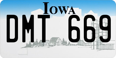 IA license plate DMT669