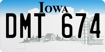IA license plate DMT674