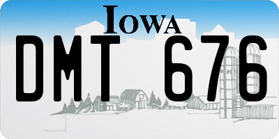 IA license plate DMT676