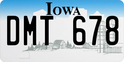 IA license plate DMT678