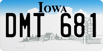 IA license plate DMT681