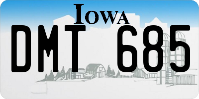 IA license plate DMT685