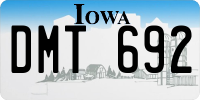 IA license plate DMT692