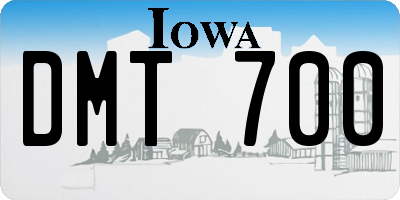 IA license plate DMT700