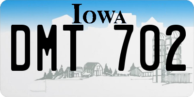 IA license plate DMT702