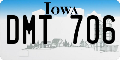 IA license plate DMT706