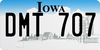 IA license plate DMT707