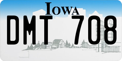IA license plate DMT708
