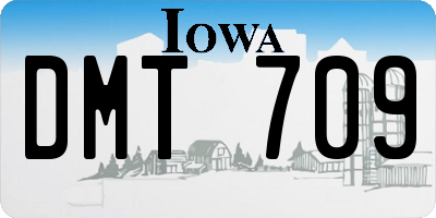 IA license plate DMT709