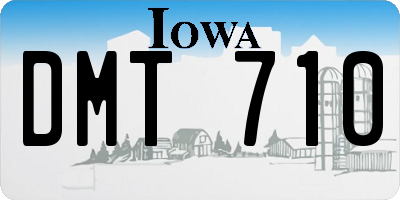 IA license plate DMT710