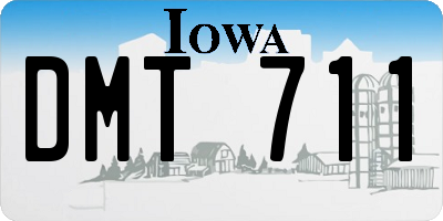 IA license plate DMT711