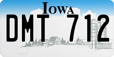 IA license plate DMT712