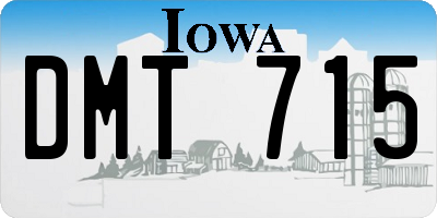 IA license plate DMT715