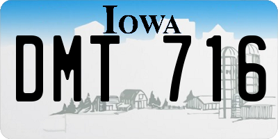 IA license plate DMT716