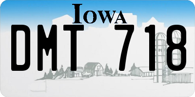 IA license plate DMT718