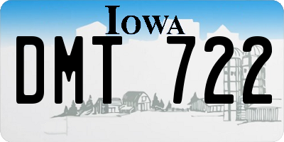 IA license plate DMT722