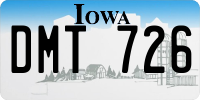 IA license plate DMT726