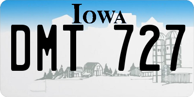 IA license plate DMT727
