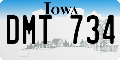 IA license plate DMT734