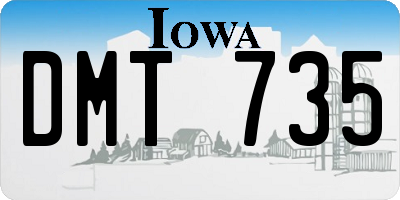IA license plate DMT735