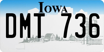 IA license plate DMT736