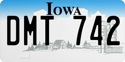 IA license plate DMT742