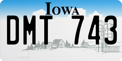 IA license plate DMT743