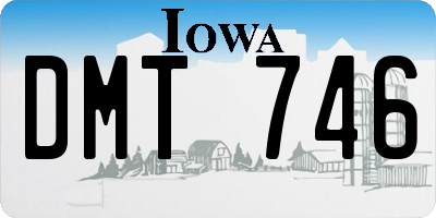 IA license plate DMT746