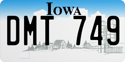 IA license plate DMT749